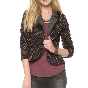 Free People polka dot + tweed blazer size s